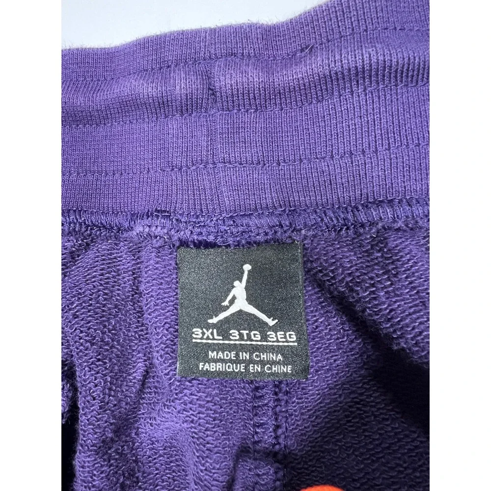 Jordan Basketball Shorts Mens 3XL Purple Orange French Terry Jumpman Athletic
